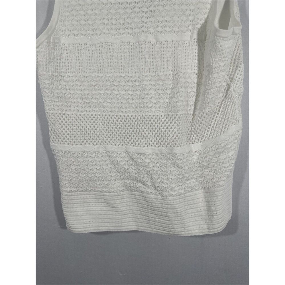 NWT $79 White House Black Market [ L ]‎ Pointelle V Neck Tank White #6330 - Picture 6 of 11